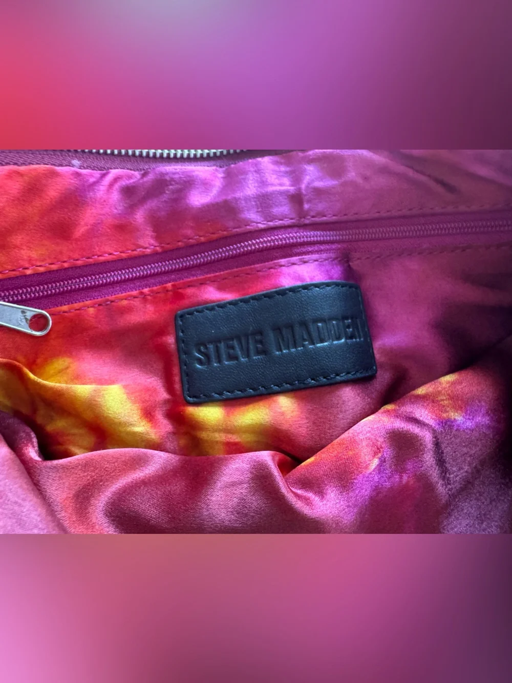 Steve Madden Fuchsia to Deep Purple Velvet Tassel Clutch